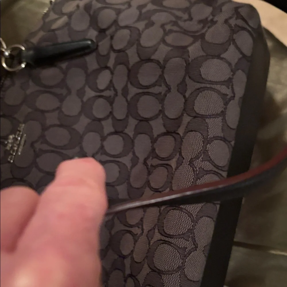 Coach small Kelsey satchel signature jacquard canvas with black leather trim - Picture 14 of 14